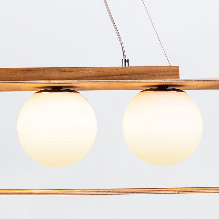 Quintiesse QN-SFERA-3P-TEAK Sfera 3 Light Linear Pendant Light Teak