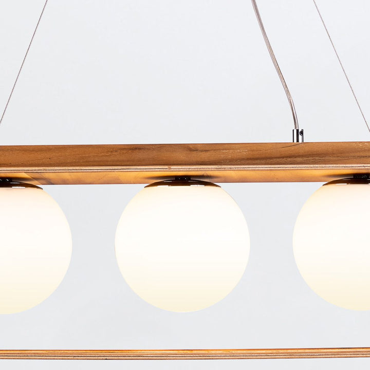 Quintiesse QN-SFERA-3P-TEAK Sfera 3 Light Linear Pendant Light Teak