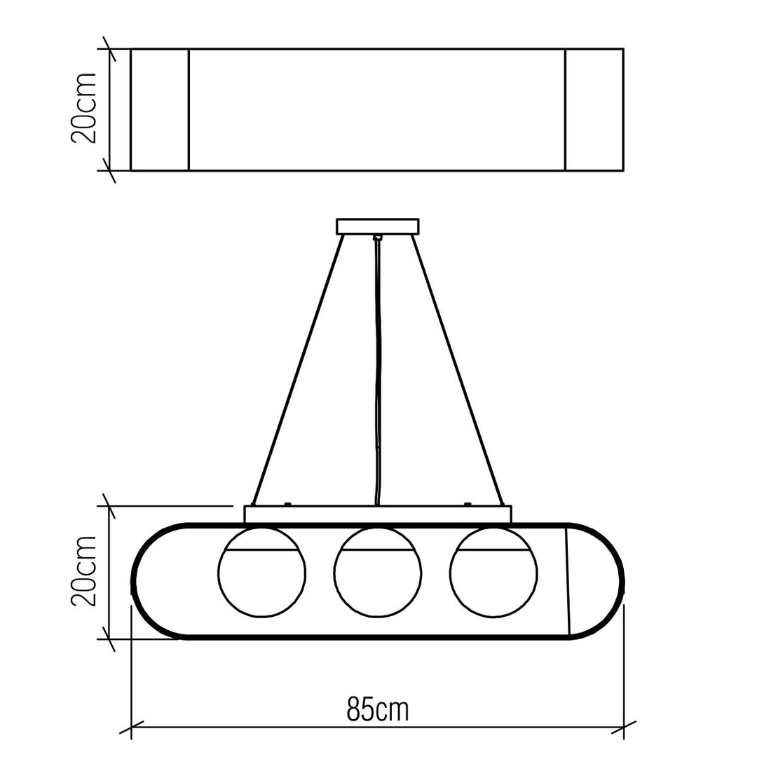 Quintiesse QN-SFERA-3P-TEAK Sfera 3 Light Linear Pendant Light Teak