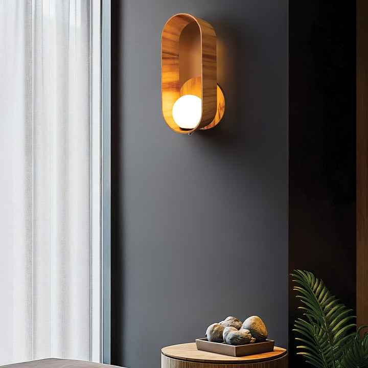 Quintiesse QN-SFERA-WB-L-TEAK Sfera Wall Light Teak
