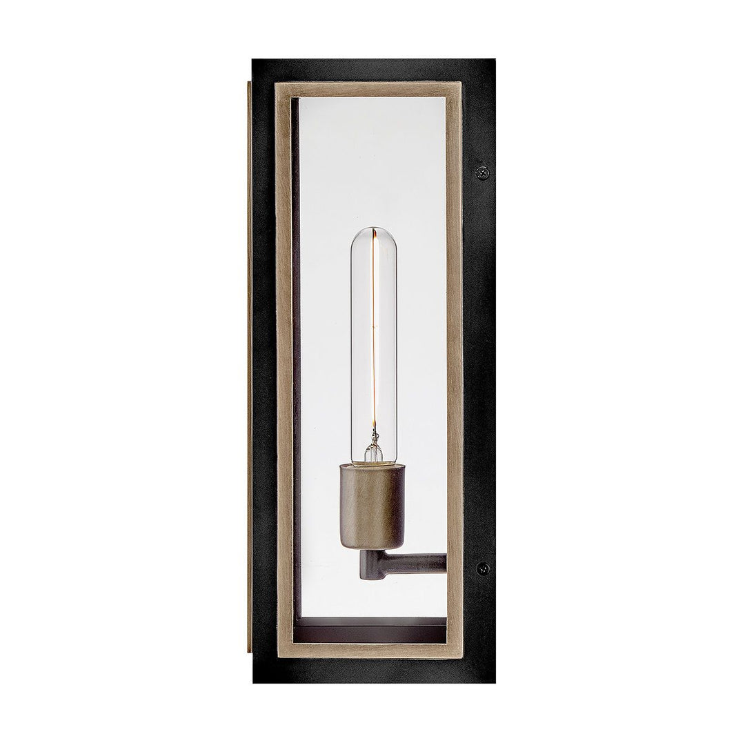 Quintiesse QN-SHAW-1M-BK Shaw 1 Light Outdoor Wall Lantern Black with Burnished Bronze accents