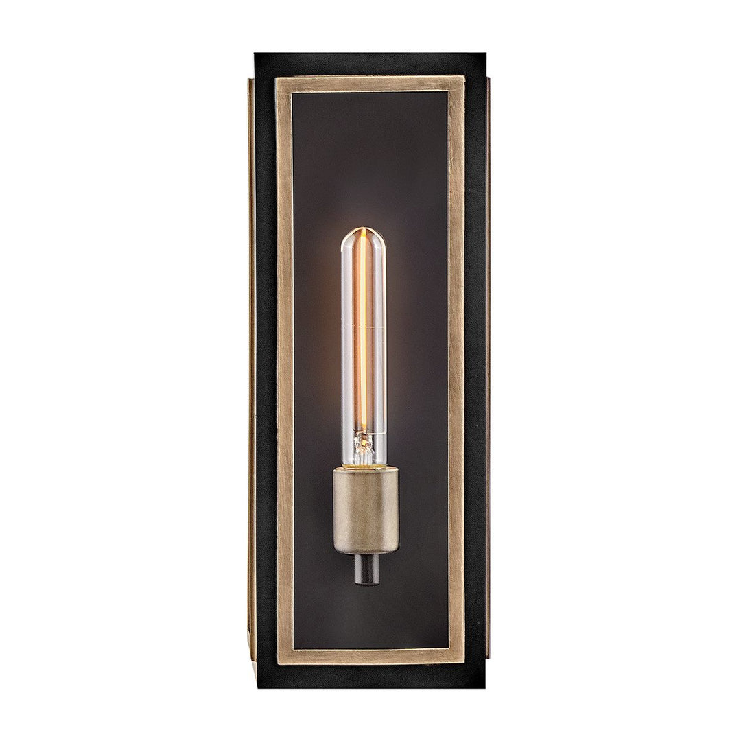Quintiesse QN-SHAW-1M-BK Shaw 1 Light Outdoor Wall Lantern Black with Burnished Bronze accents