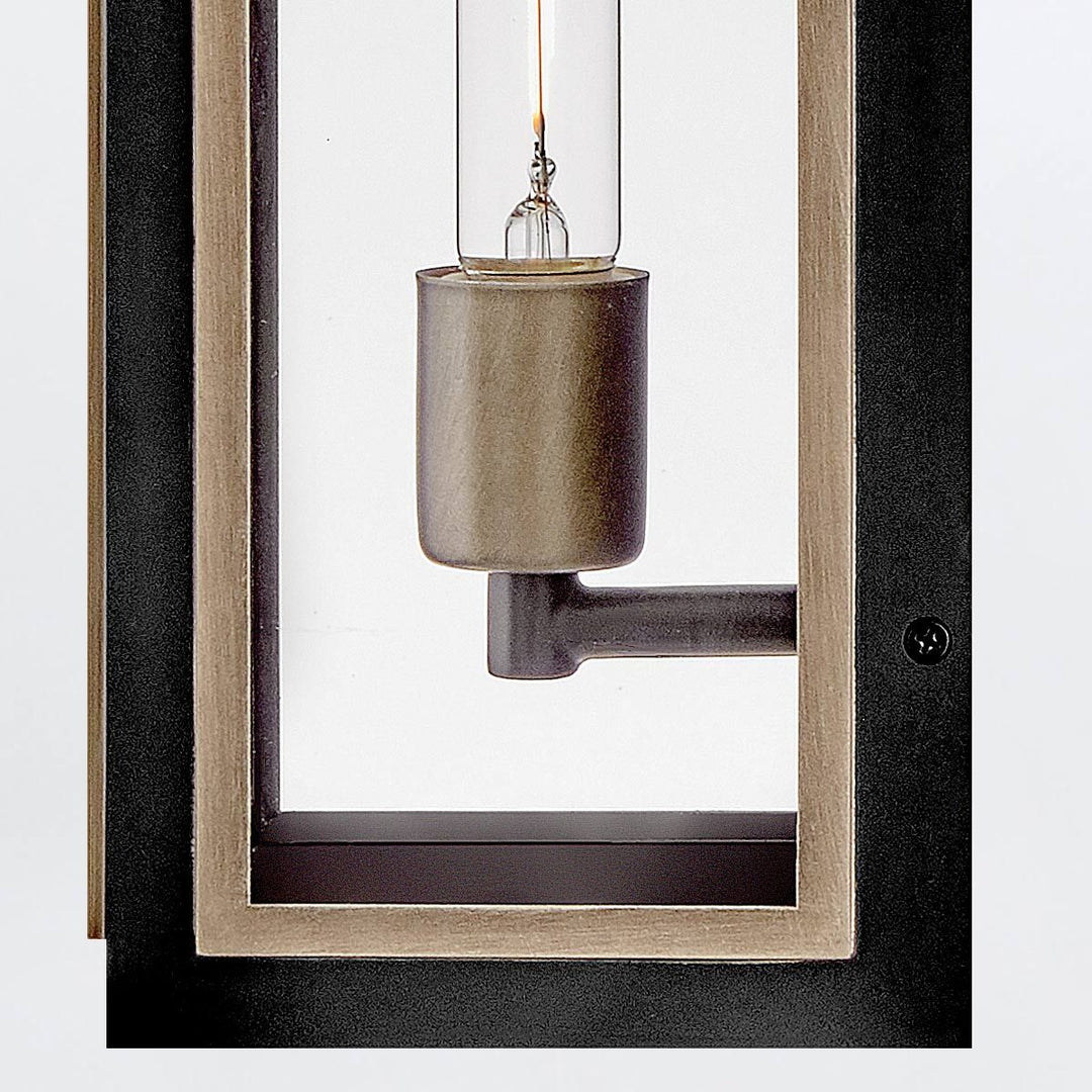 Quintiesse QN-SHAW-1M-BK Shaw 1 Light Outdoor Wall Lantern Black with Burnished Bronze accents