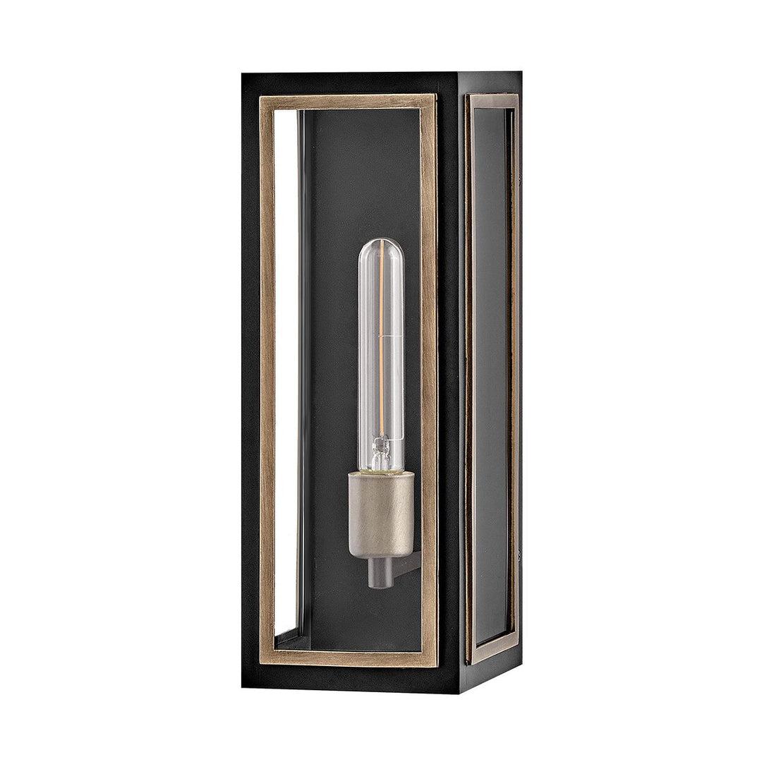 Quintiesse QN-SHAW-1M-BK Shaw 1 Light Outdoor Wall Lantern Black with Burnished Bronze accents