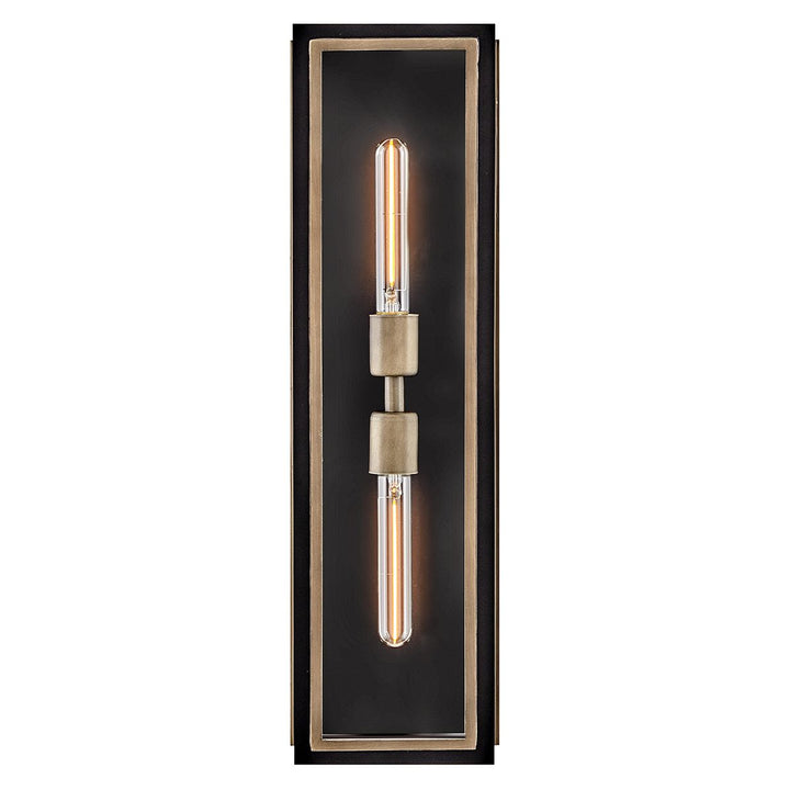 Quintiesse QN-SHAW-2M-BK Shaw 2 Light Outdoor Wall Lantern Black with Burnished Bronze accents