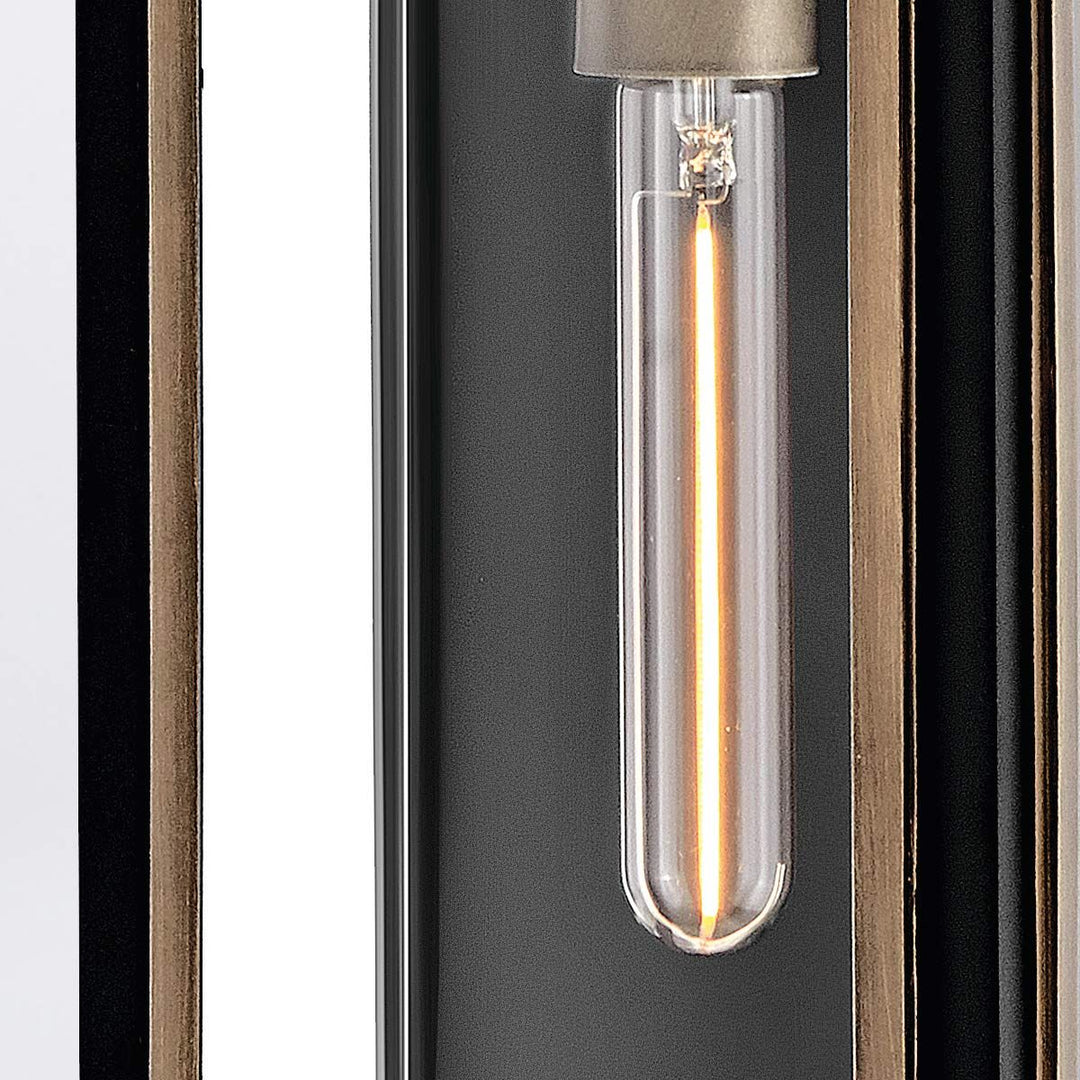 Quintiesse QN-SHAW-2M-BK Shaw 2 Light Outdoor Wall Lantern Black with Burnished Bronze accents