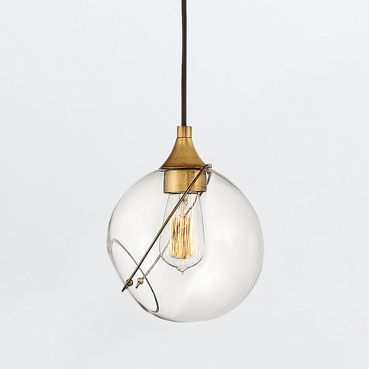 Quintiesse QN-SKYE-1P-S Skye 1 Light Small Pendant Heritage Brass