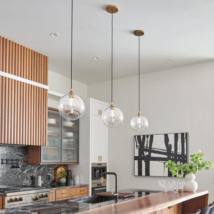 Quintiesse QN-SKYE-1P-S Skye 1 Light Small Pendant Heritage Brass