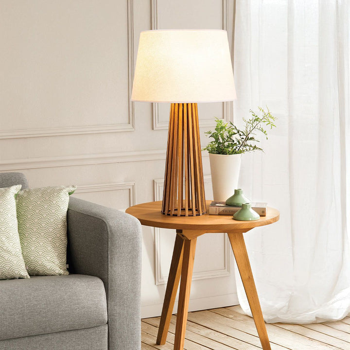 Quintiesse QN-SLATTED-TL-TEAK Slatted Table Lamp Teak