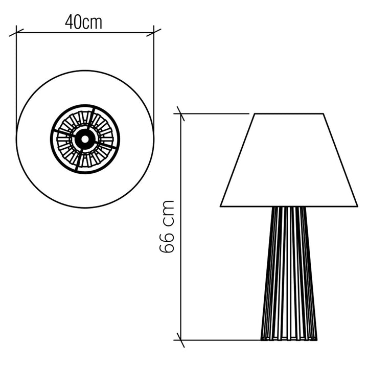 Quintiesse QN-SLATTED-TL-TEAK Slatted Table Lamp Teak