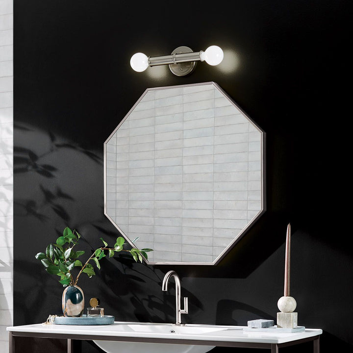 Quintiesse QN-TORCHE-2W-BN Torche Bathroom 2 Light Wall Light Brushed Nickel