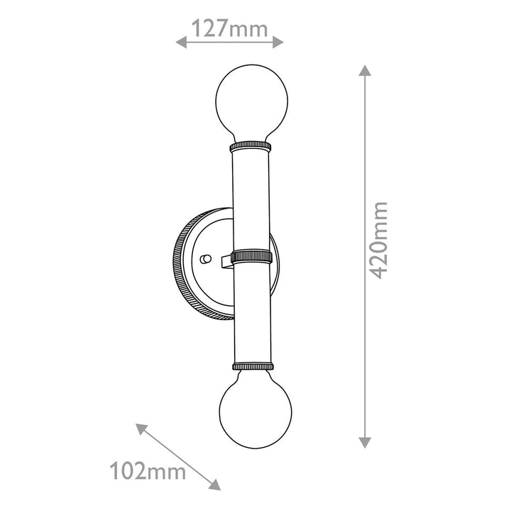 Quintiesse QN-TORCHE-2W-CPZ Torche Bathroom 2 Light Wall Light Champagne Bronze