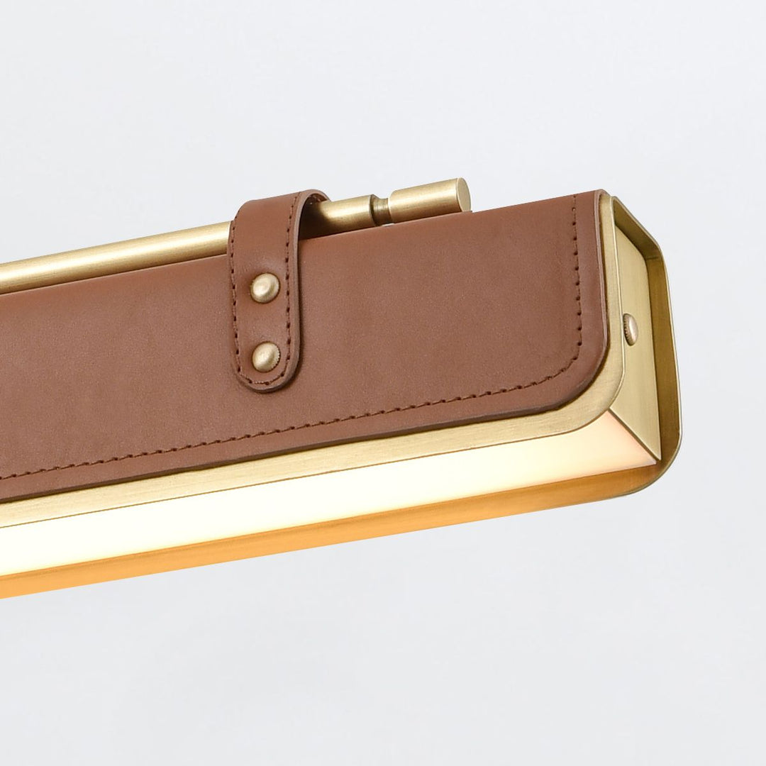 Quintiesse QN-VALISE-LP80-VBS-CL Valise LED Linear Pendant Vintage Brass/Cognac Leather