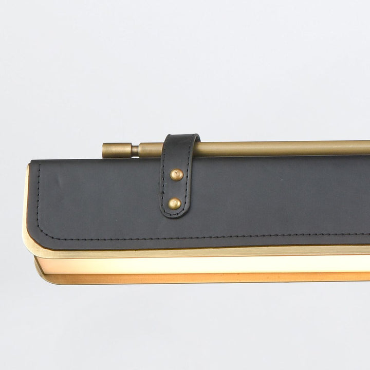 Quintiesse QN-VALISE-LP80-VBS-TL Valise LED Linear Pendant Vintage Brass/Tuxedo Leather