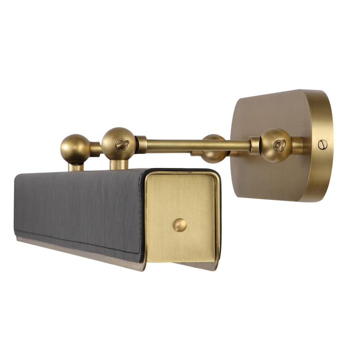 Quintiesse QN-VALISE-PL-L-VBS-TL Valise Picture Large LED Picture Light Vintage Brass/Tuxedo Leather