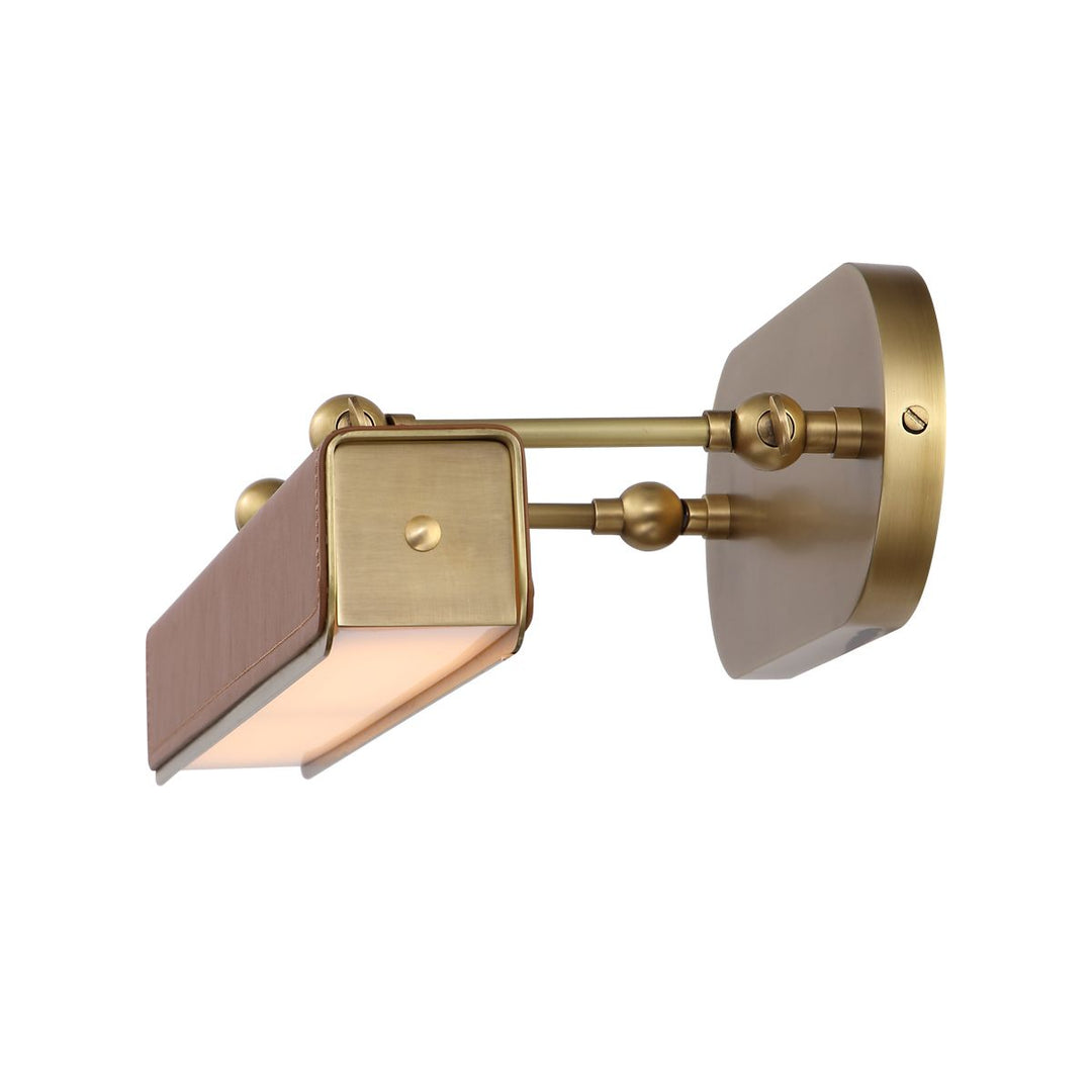 Quintiesse QN-VALISE-PL-M-VBS-CL Valise Picture Medium LED Picture Light Vintage Brass/Cognac Leather