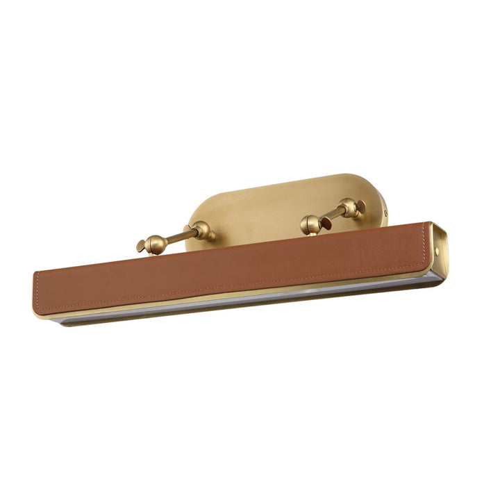 Quintiesse QN-VALISE-PL-M-VBS-CL Valise Picture Medium LED Picture Light Vintage Brass/Cognac Leather