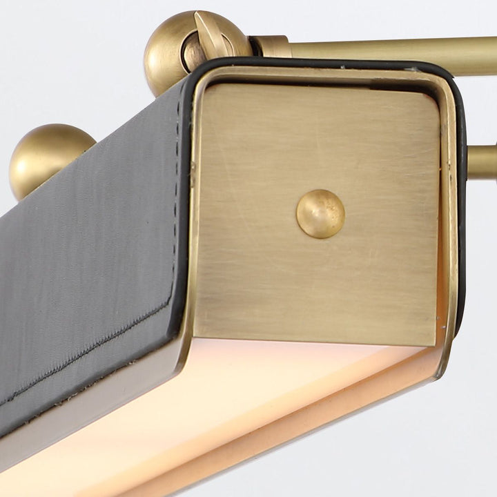 Quintiesse QN-VALISE-PL-M-VBS-TL Valise Picture Medium LED Picture Light Vintage Brass/Tuxedo Leather