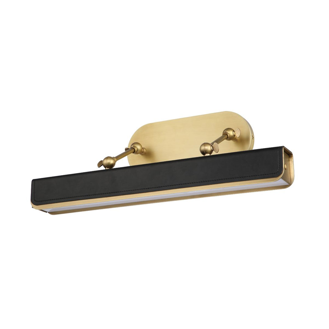 Quintiesse QN-VALISE-PL-M-VBS-TL Valise Picture Medium LED Picture Light Vintage Brass/Tuxedo Leather