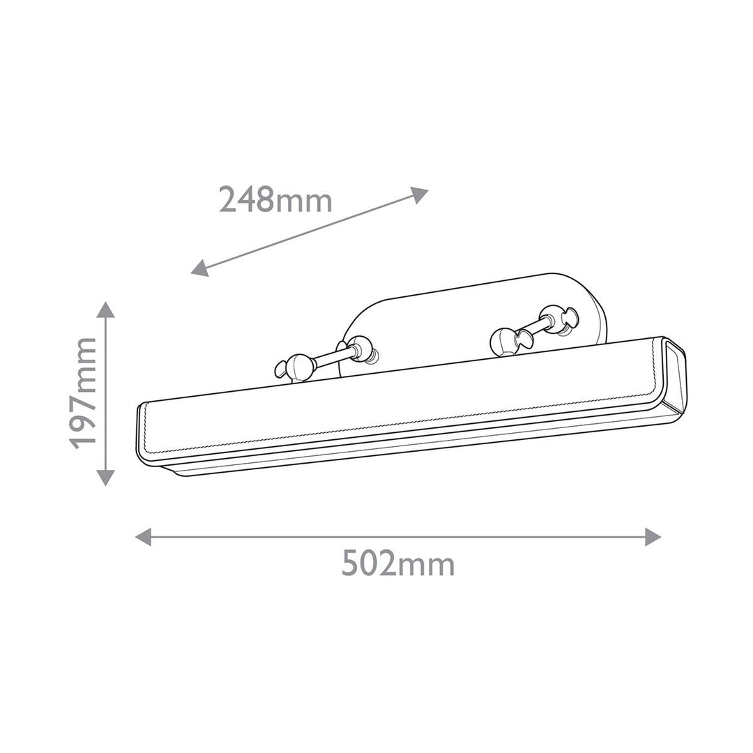 Quintiesse QN-VALISE-PL-M-VBS-TL Valise Picture Medium LED Picture Light Vintage Brass/Tuxedo Leather