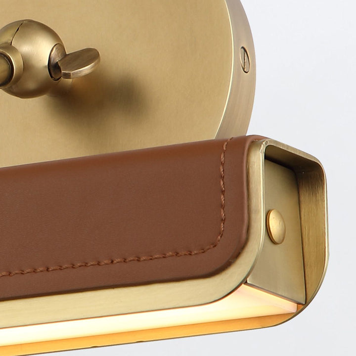 Quintiesse QN-VALISE-PL-S-VBS-CL Valise Picture Small LED Picture Light Vintage Brass/Cognac Leather