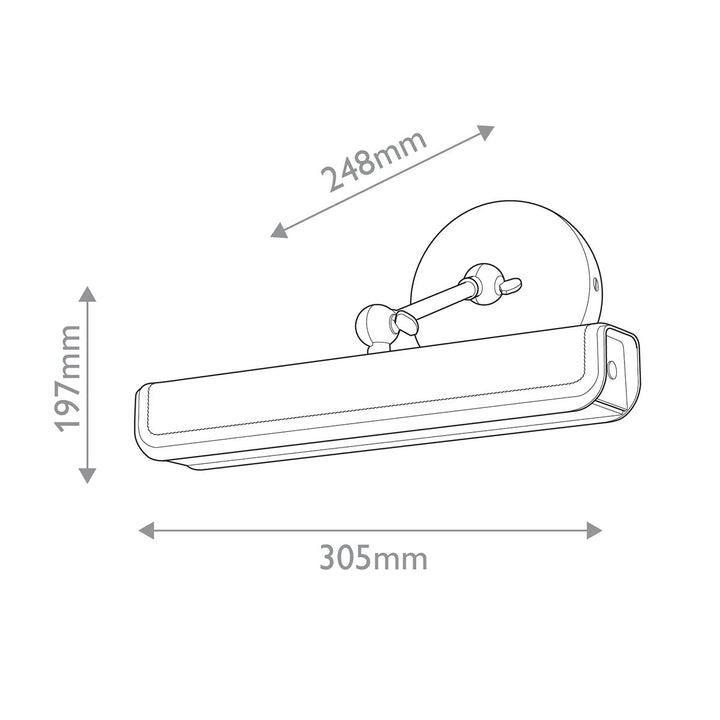 Quintiesse QN-VALISE-PL-S-VBS-CL Valise Picture Small LED Picture Light Vintage Brass/Cognac Leather