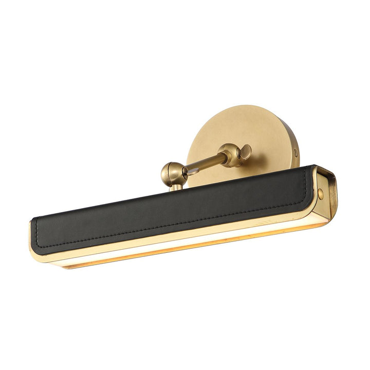 Quintiesse QN-VALISE-PL-S-VBS-TL Valise Picture Small LED Picture Light Vintage Brass/Tuxedo Leather