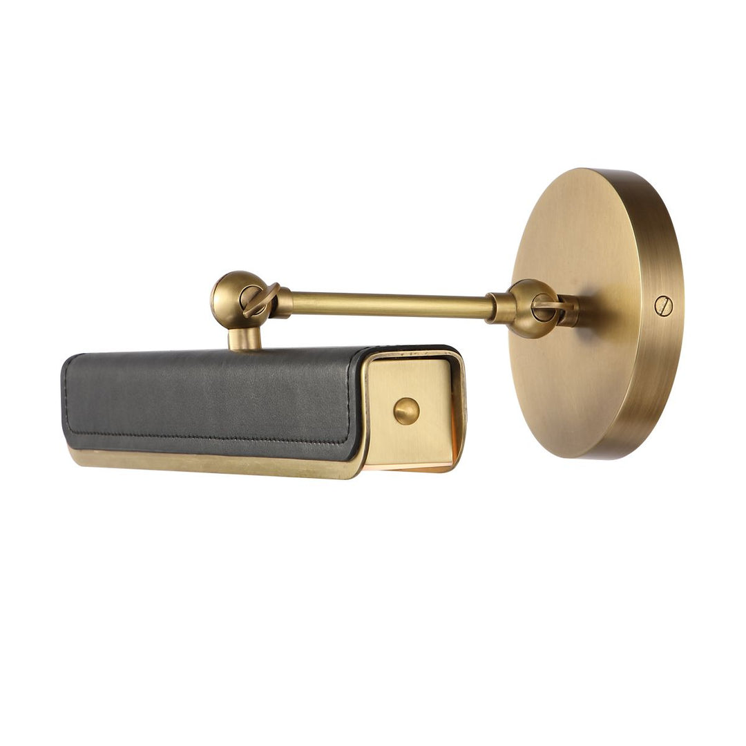 Quintiesse QN-VALISE-PL-S-VBS-TL Valise Picture Small LED Picture Light Vintage Brass/Tuxedo Leather