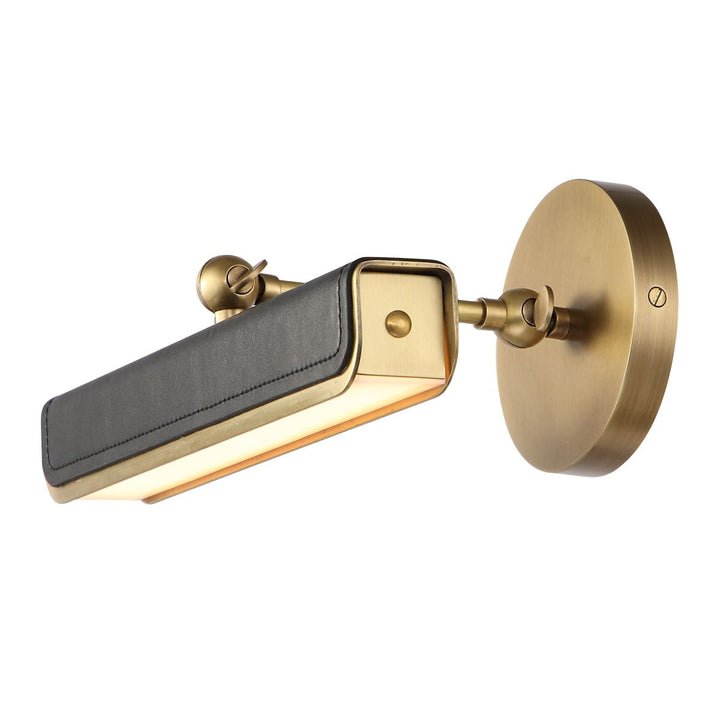 Quintiesse QN-VALISE-PL-S-VBS-TL Valise Picture Small LED Picture Light Vintage Brass/Tuxedo Leather