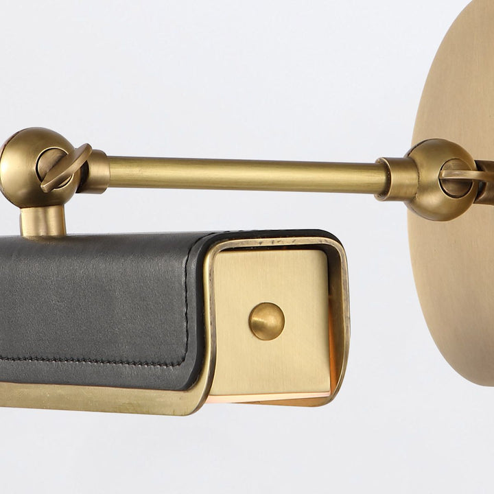 Quintiesse QN-VALISE-PL-S-VBS-TL Valise Picture Small LED Picture Light Vintage Brass/Tuxedo Leather