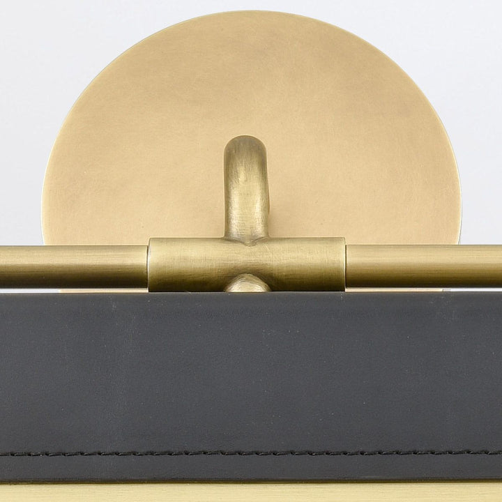 Quintiesse QN-VALISE-W-VBS-TL Valise LED Wall Light Vintage Brass/Tuxedo Leather