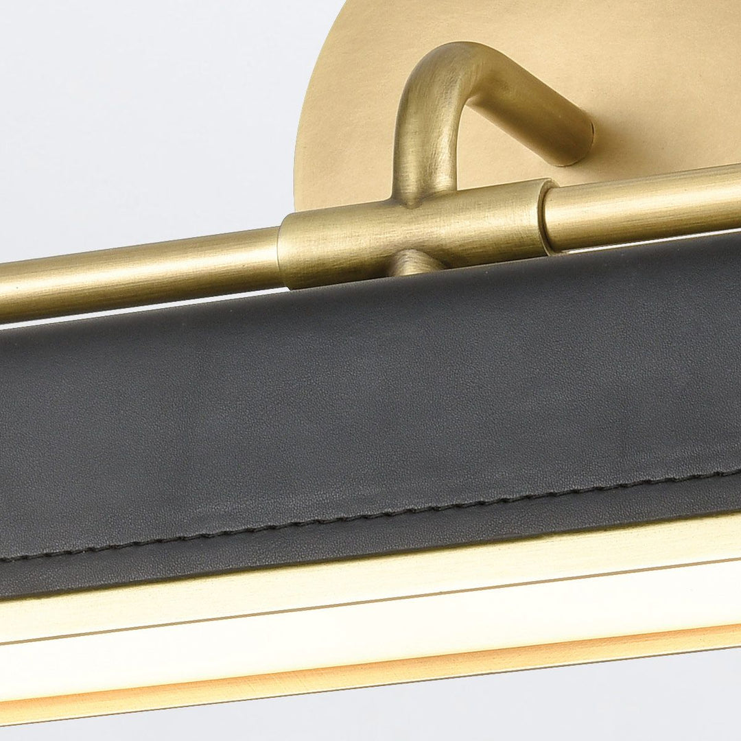 Quintiesse QN-VALISE-W-VBS-TL Valise LED Wall Light Vintage Brass/Tuxedo Leather