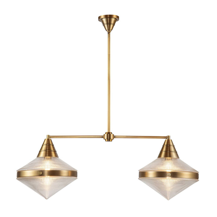 Quintiesse QN-WILLARD-LP2-VBS-PG Willard 2 Light Linear Pendant Vintage Brass