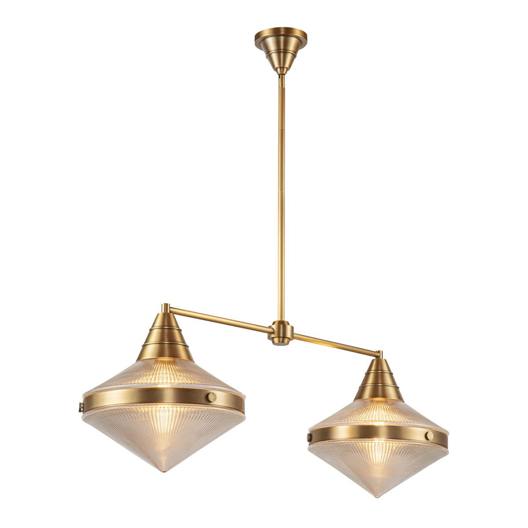 Quintiesse QN-WILLARD-LP2-VBS-PG Willard 2 Light Linear Pendant Vintage Brass