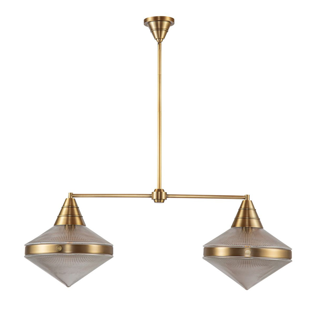 Quintiesse QN-WILLARD-LP2-VBS-PG Willard 2 Light Linear Pendant Vintage Brass