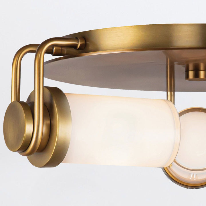 Quintiesse QN-WYNWOOD-F-VBS Wynwood 3 Light Flush Vintage Brass