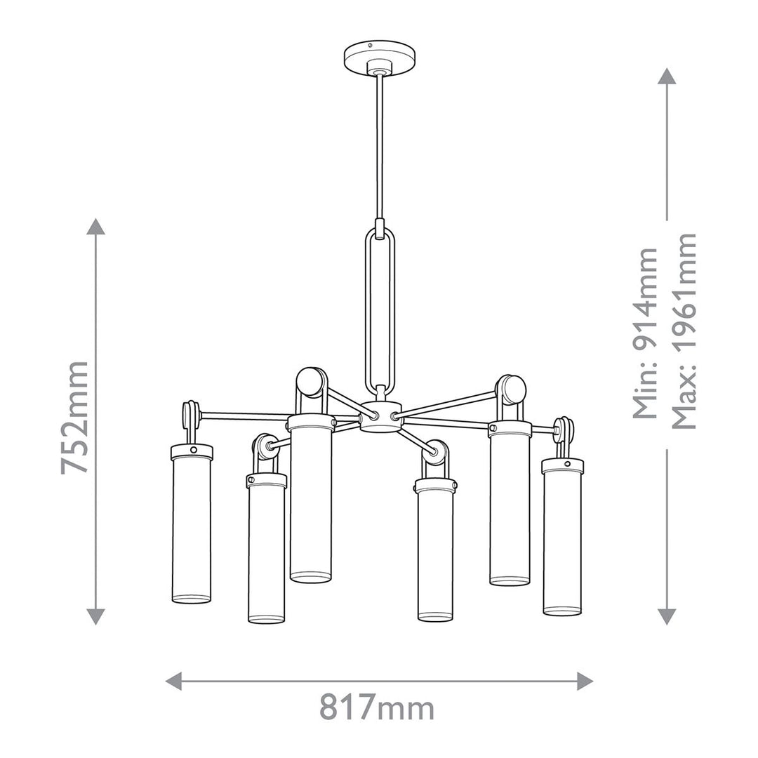Quintiesse QN-WYNWOOD6-UBZ Wynwood 6 Light Chandelier Urban Bronze