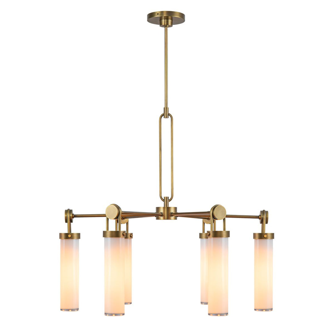 Quintiesse QN-WYNWOOD6-VBS Wynwood 6 Light Chandelier Vintage Brass