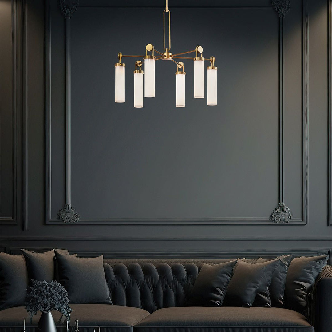 Quintiesse QN-WYNWOOD6-VBS Wynwood 6 Light Chandelier Vintage Brass