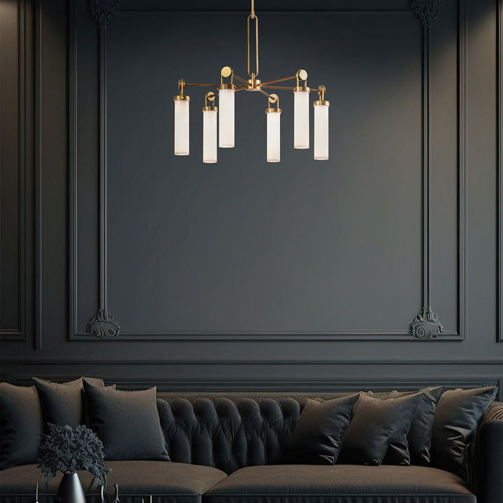 Quintiesse QN-WYNWOOD6-VBS Wynwood 6 Light Chandelier Vintage Brass