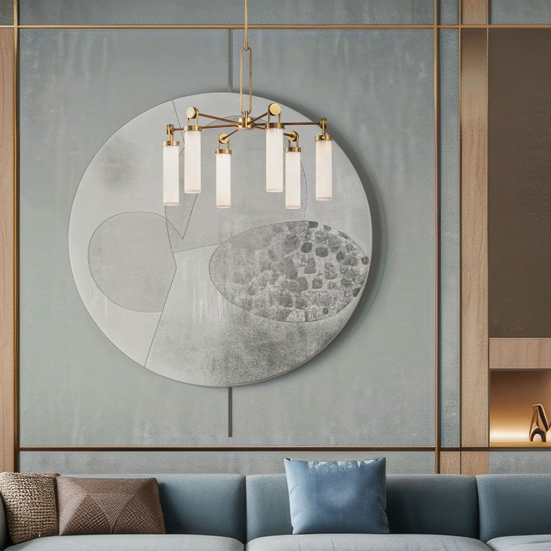 Quintiesse QN-WYNWOOD6-VBS Wynwood 6 Light Chandelier Vintage Brass