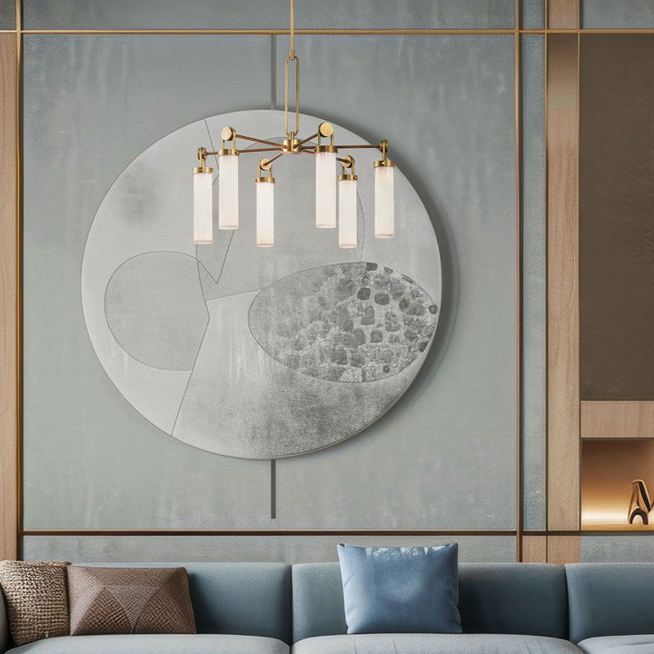 Quintiesse QN-WYNWOOD6-VBS Wynwood 6 Light Chandelier Vintage Brass