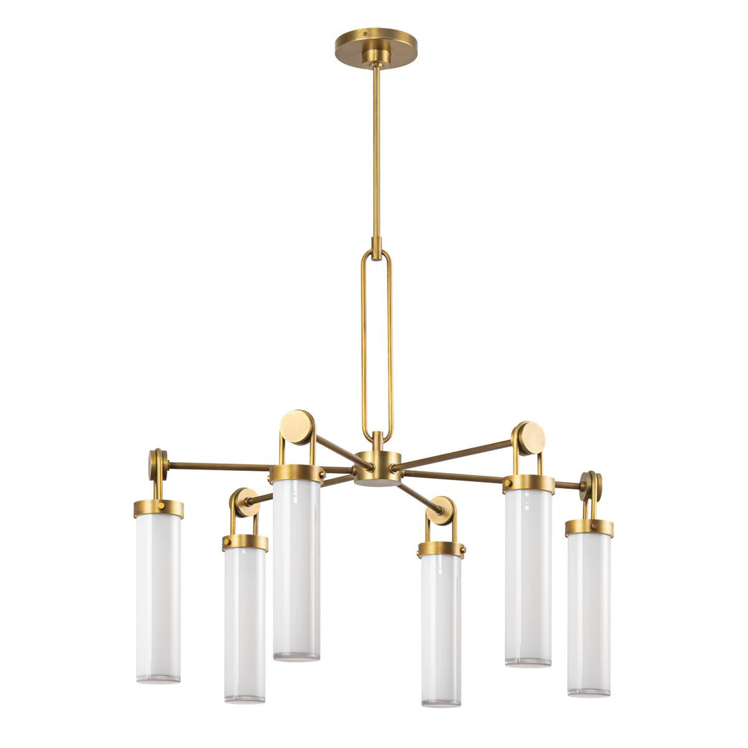 Quintiesse QN-WYNWOOD6-VBS Wynwood 6 Light Chandelier Vintage Brass