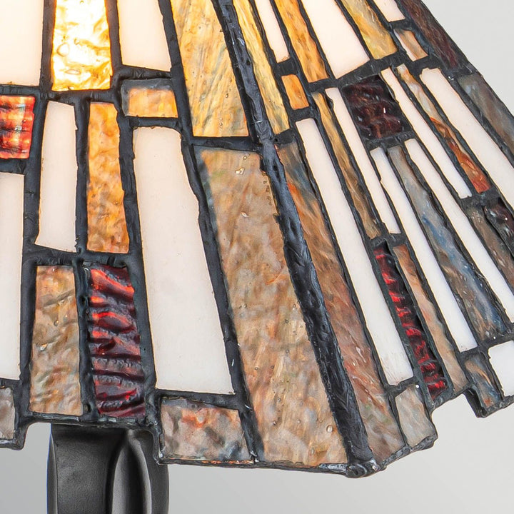 Quoizel QZ-INGLENOOK-TL-S-UK Inglenook 1 Light  Midi Table Lamp Valiant Bronze &amp; Art Glass