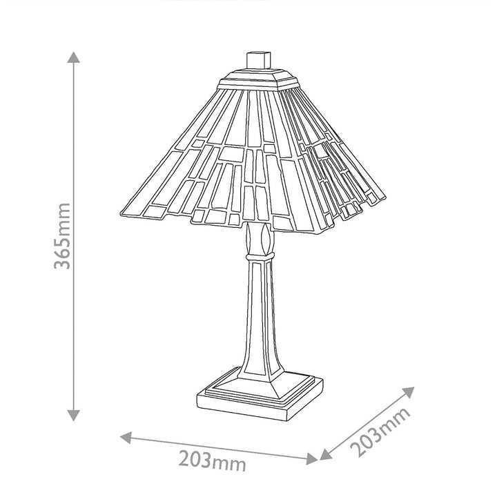 Quoizel QZ-INGLENOOK-TL-S Inglenook 1 Light  Midi Table Lamp Valiant Bronze &amp; Art Glass