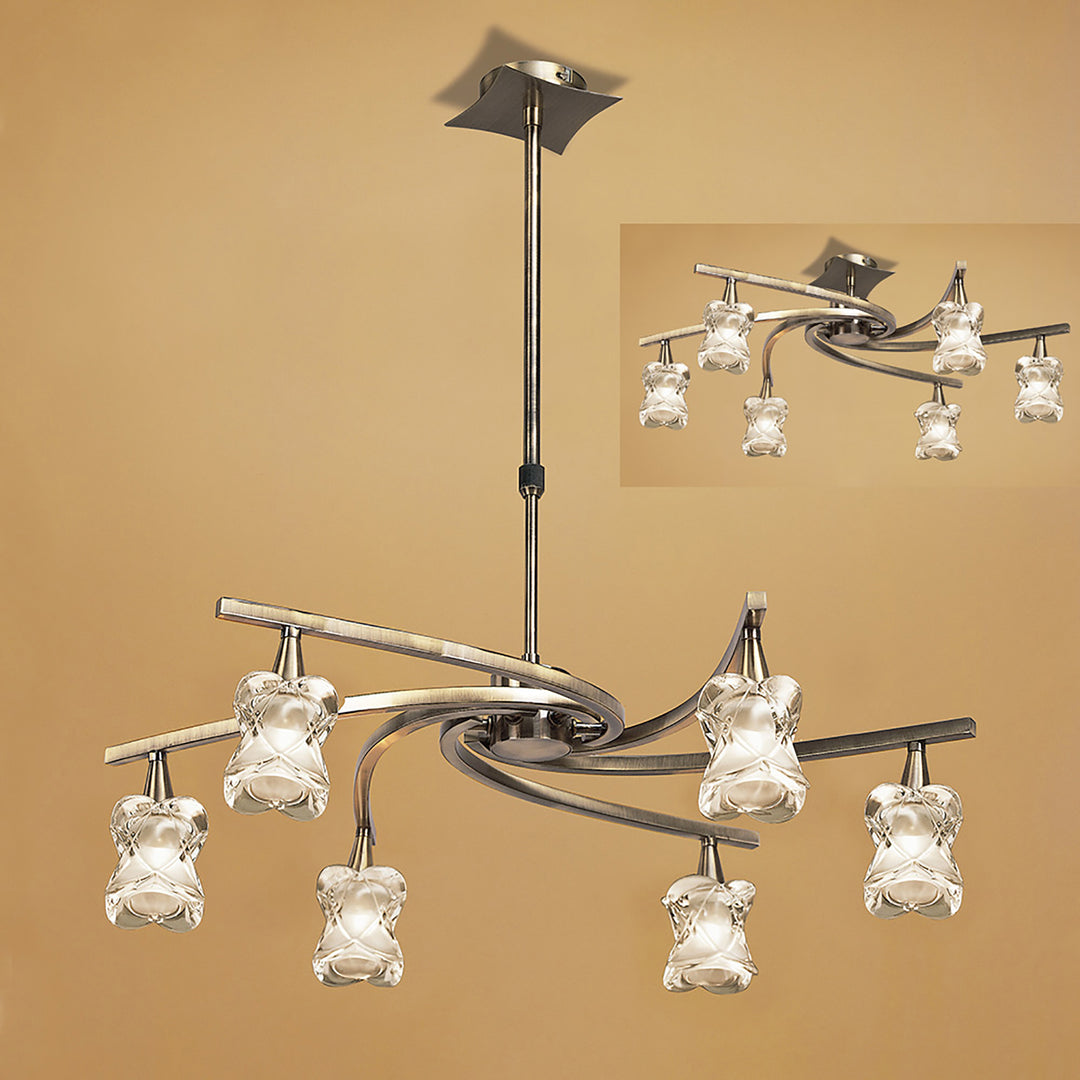 Mantra M0033AB Rosa Del Desierto Telescopic Pendant 6 Lights