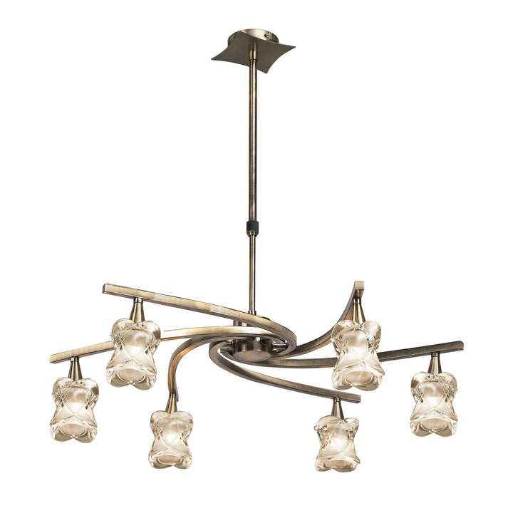 Mantra M0033AB Rosa Del Desierto Telescopic Pendant 6 Lights