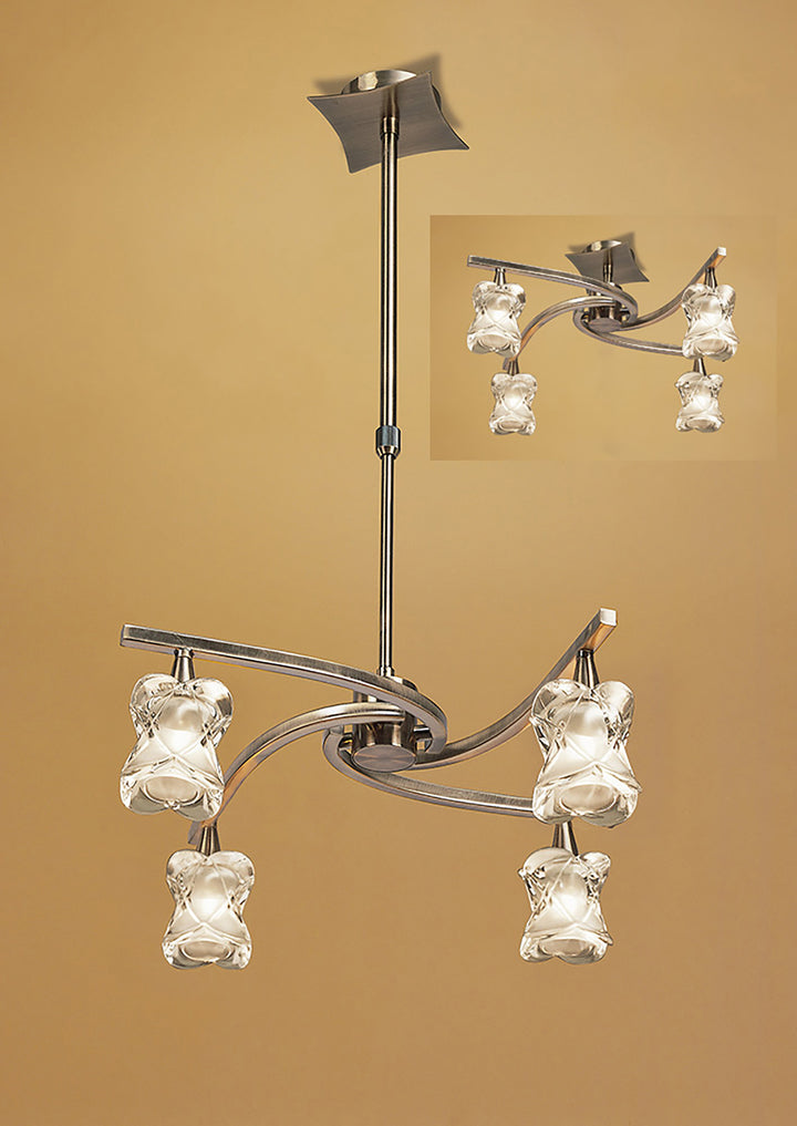 Mantra M0034AB Rosa Del Desierto Telescopic Pendant 4 Lights