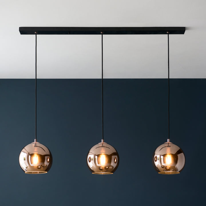 Endon 102929 | Boli Copper Pendant | 3-Light Linear Elegance