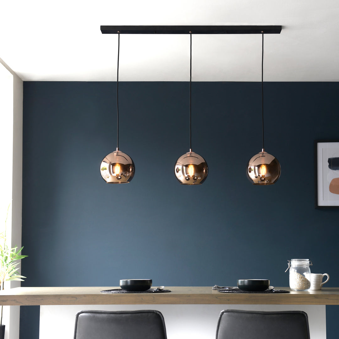 Endon 102929 | Boli Copper Pendant | 3-Light Linear Elegance